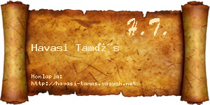 Havasi Tamás névjegykártya